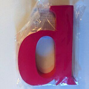 NWT Bright PInk Letter 'd' Wood Alphabet Sign Geo Pop Michael's Wall Home Decor